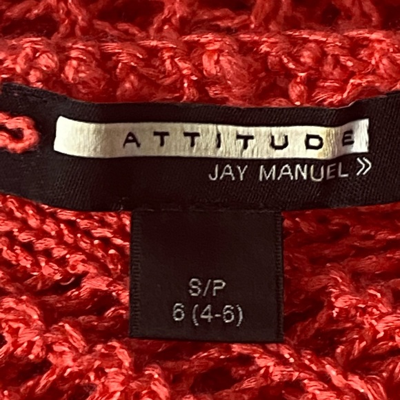 Attitude Crochet Knitted Jay Manuel LongSleeve Sweater Beautifully made!!!! Sz S - Picture 9 of 12